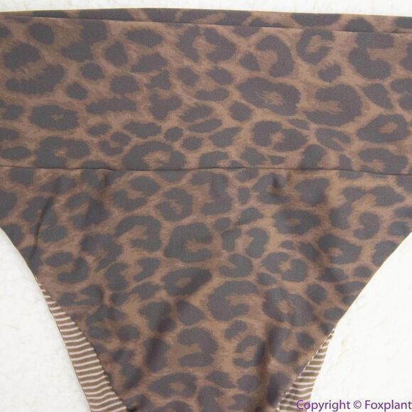 NEW Acacia Mateo bikini bottom leopard animal print brown,‎ L - Picture 14 of 14